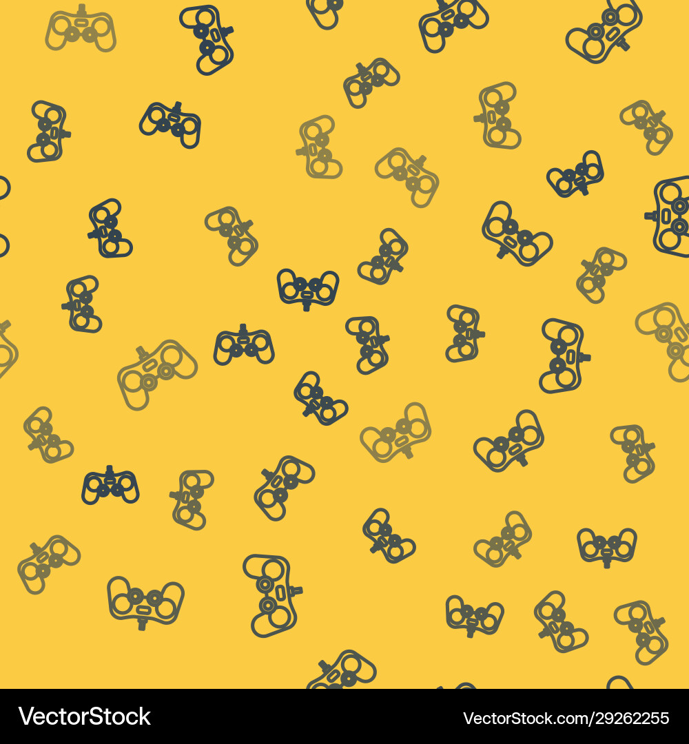 Blue line gamepad icon isolated seamless pattern Blue line gamepad icon isolated seamless pattern vector image