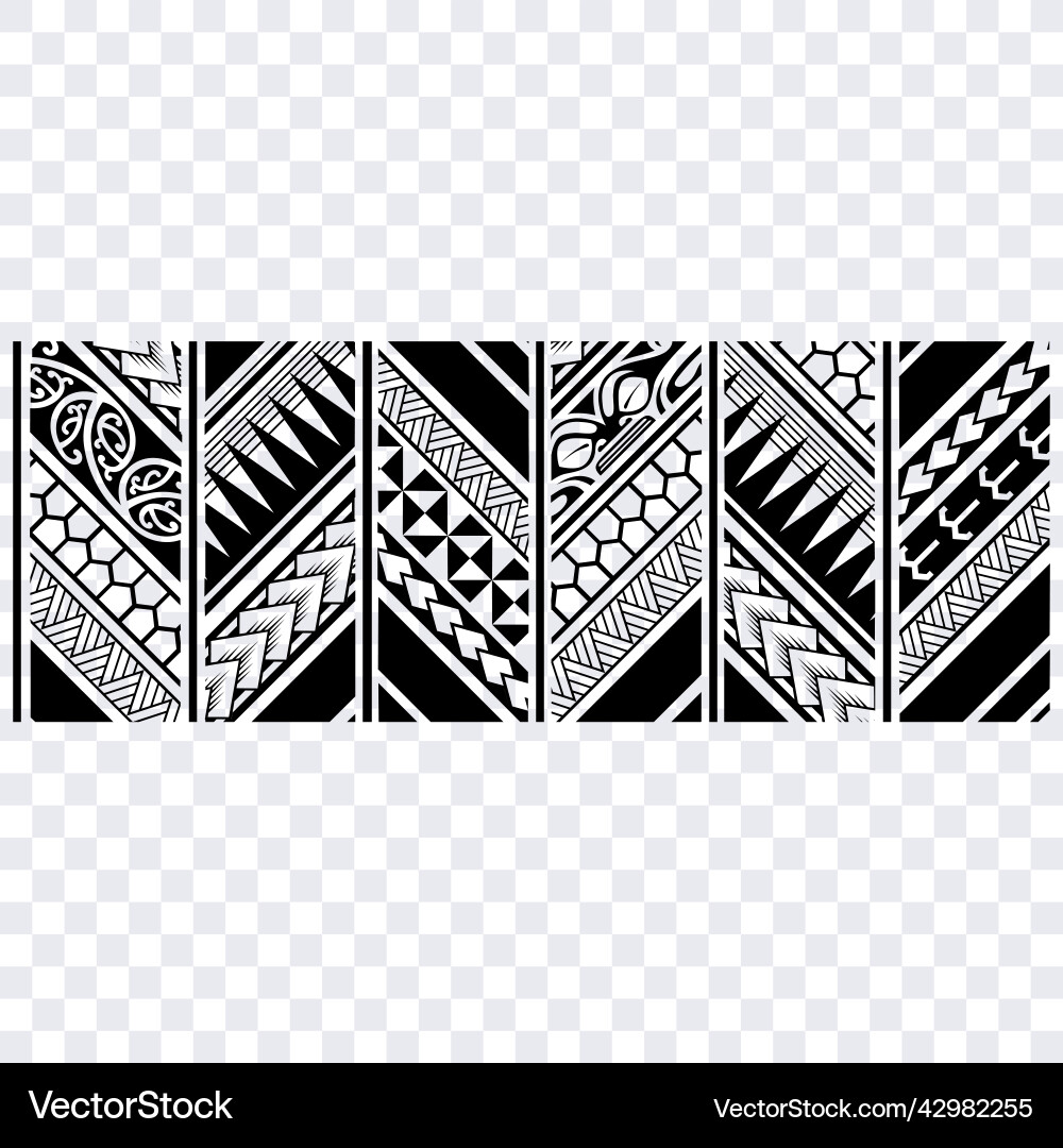 Border of polynesian patterns Vector Image