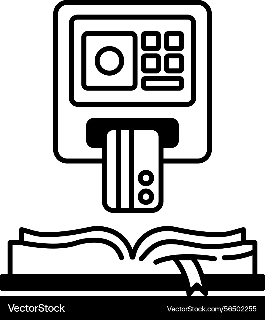 Card reader with a inserted Card reader with a inserted vector image