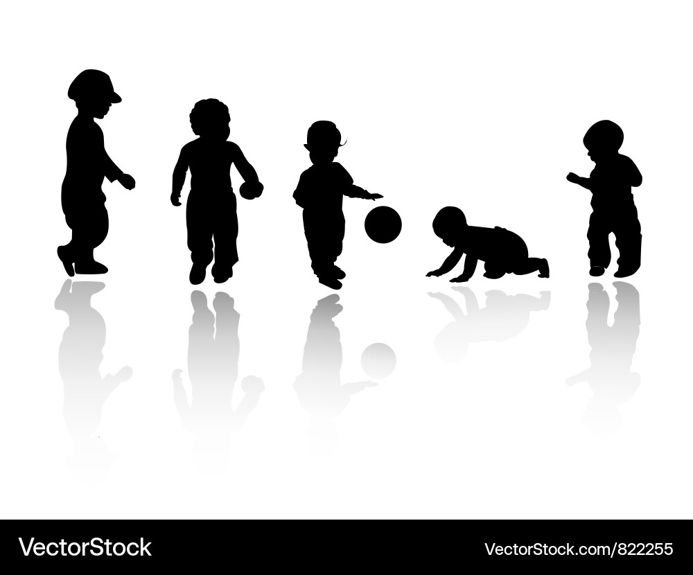Children Silhouettes Vector Image