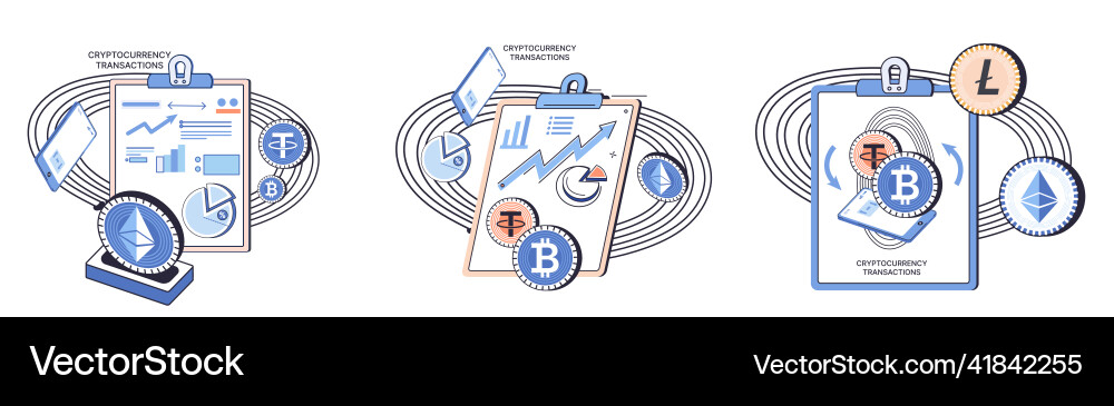 Cryptocurrency exchange platform and blockchain Cryptocurrency exchange platform and blockchain vector image