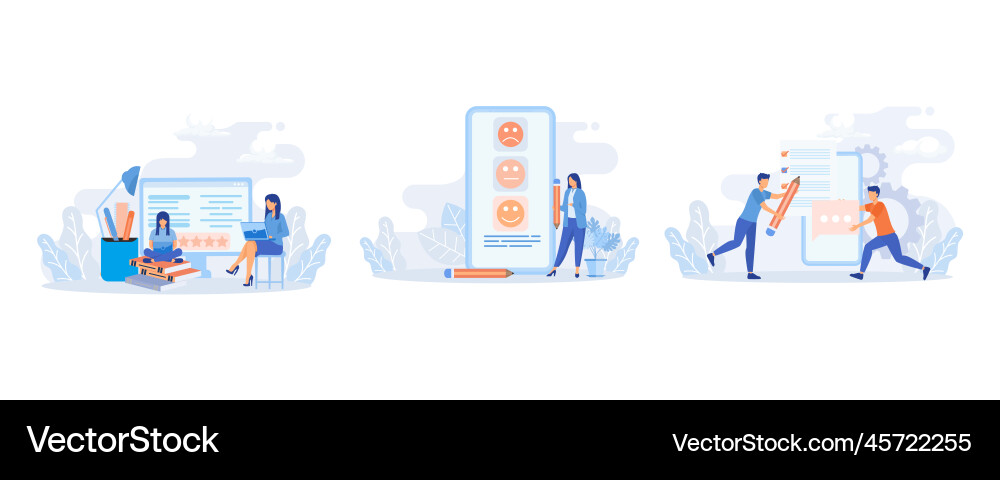Customer support characters using online Customer support characters using online vector image