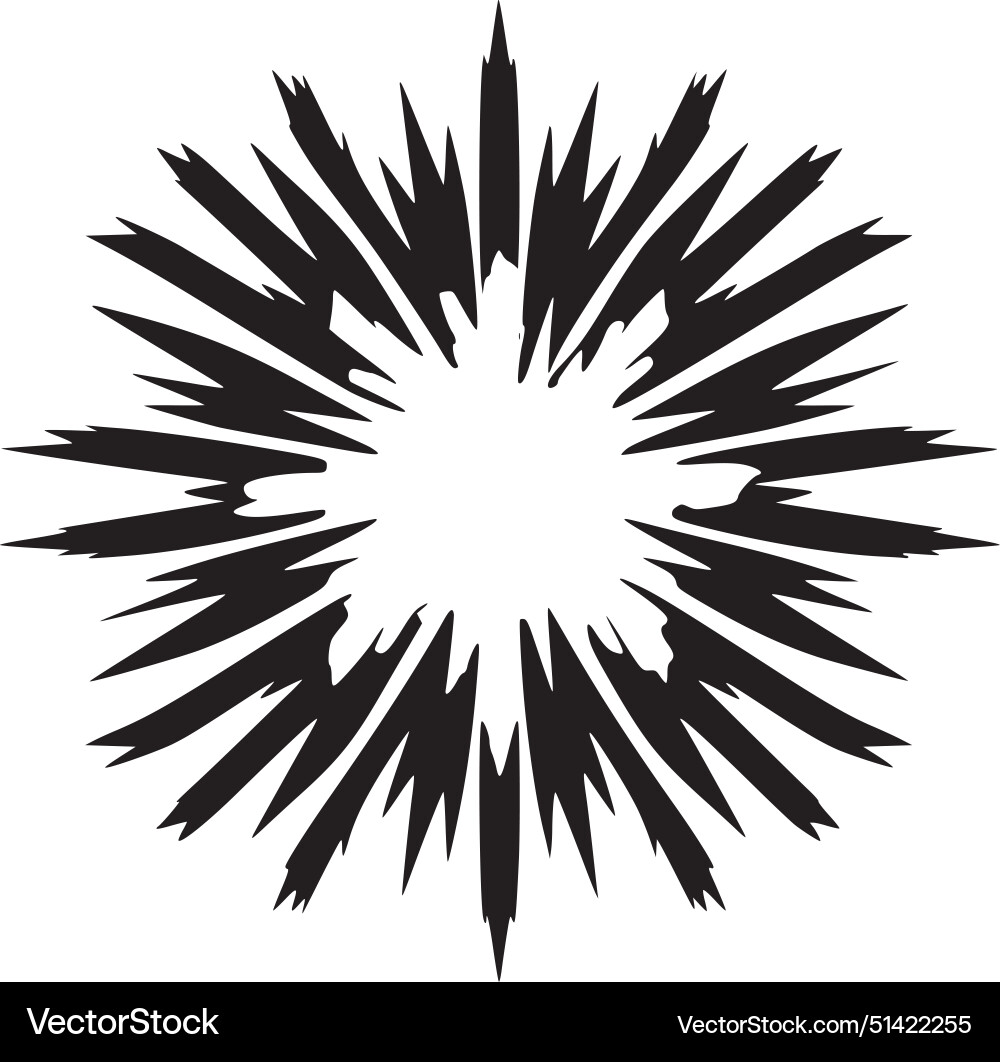 Explosion - black and white isolated icon Vector Image