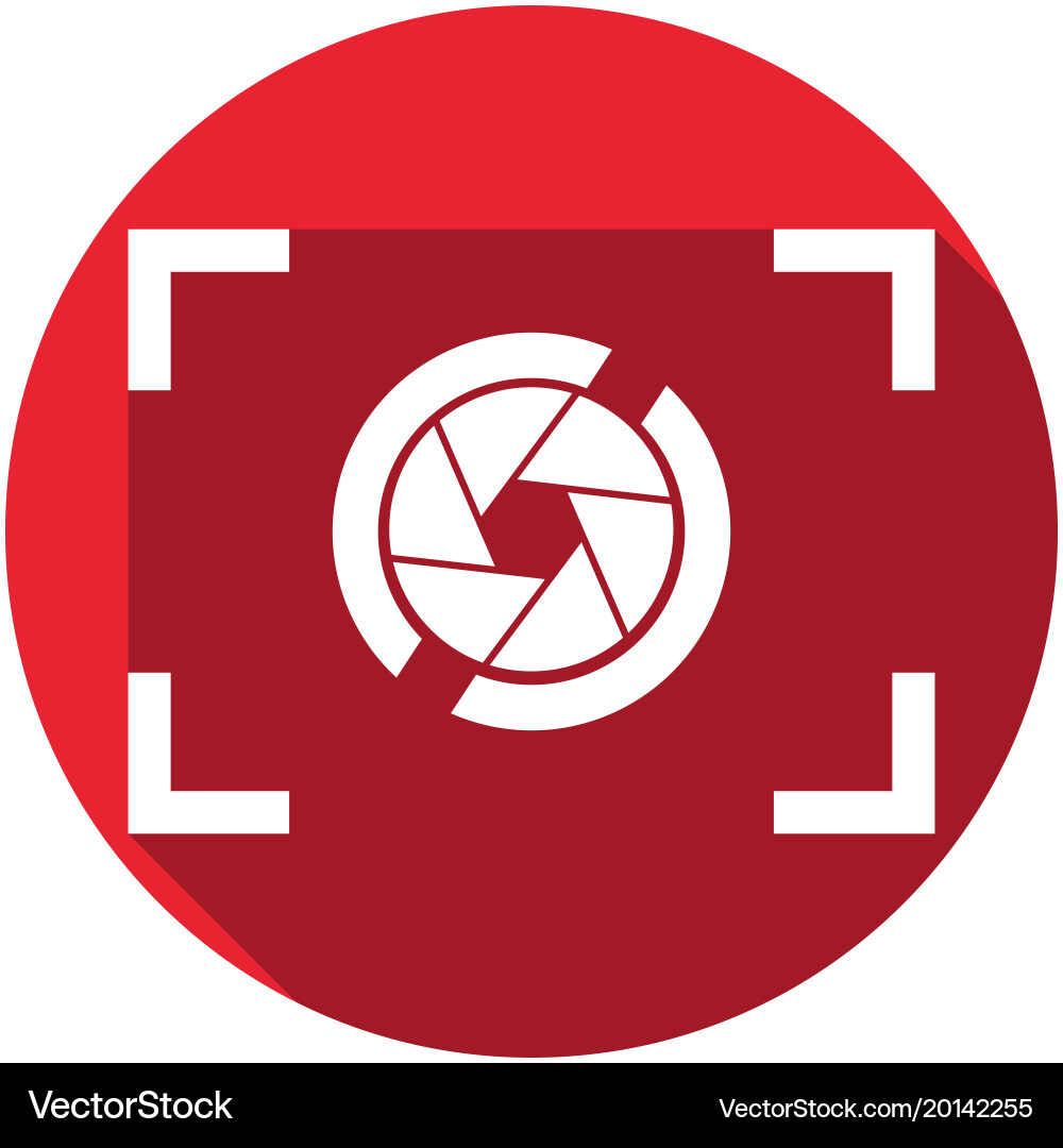 Flat camera icon with long shadow Vector Image