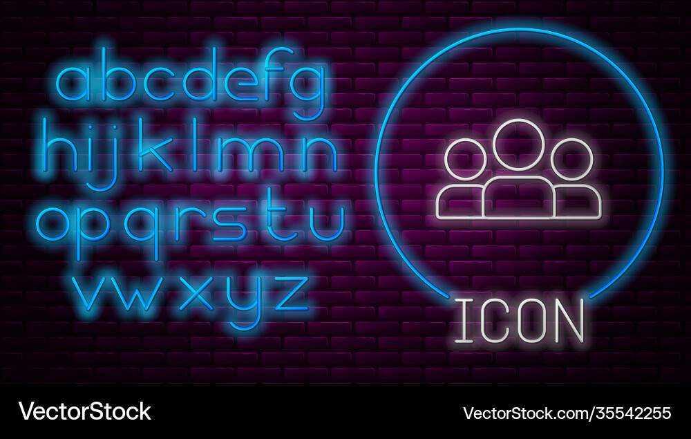 Glowing neon line users group icon isolated Glowing neon line users group icon isolated vector image