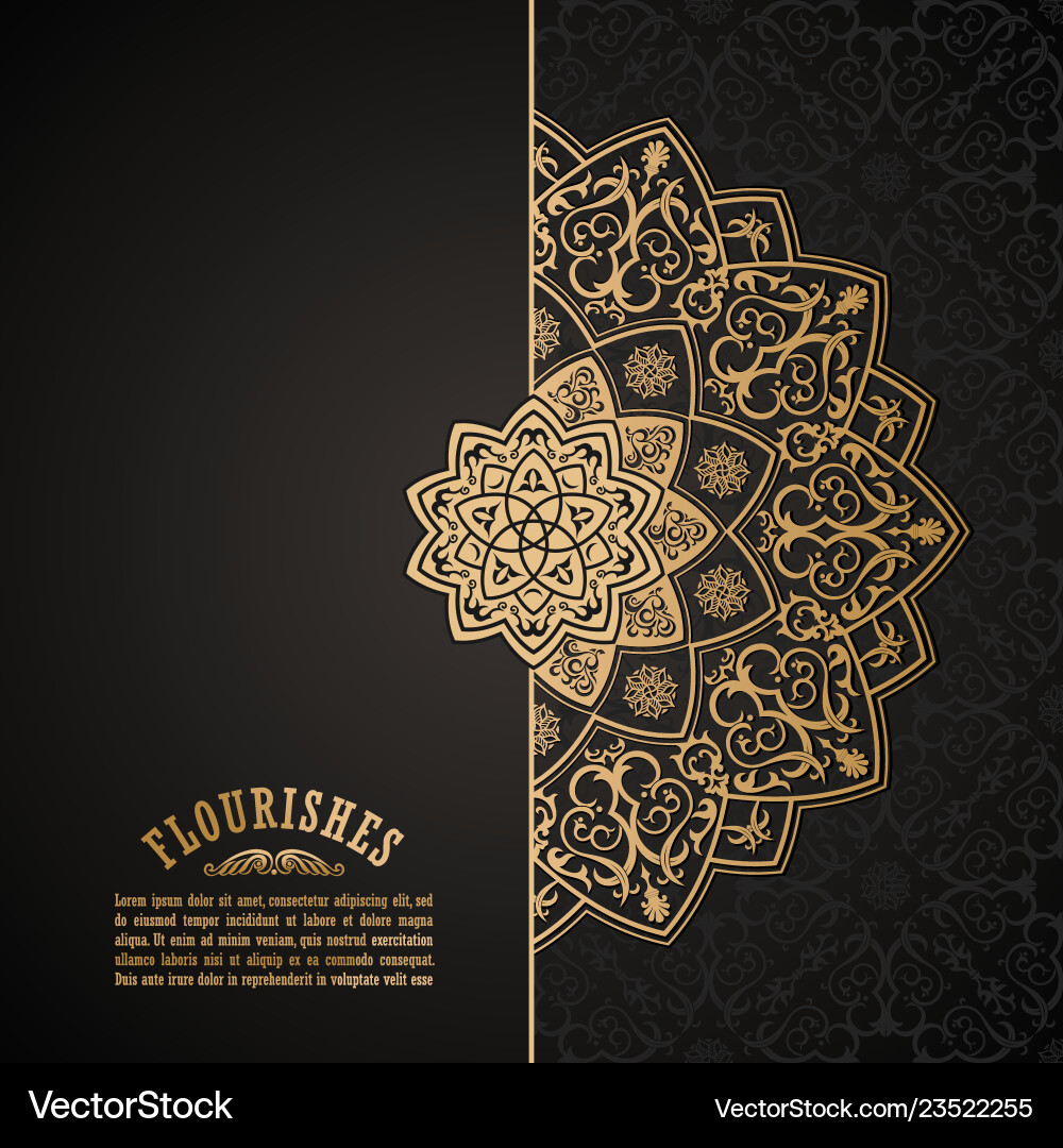 Golden Mandala Decorative Background Vector Image