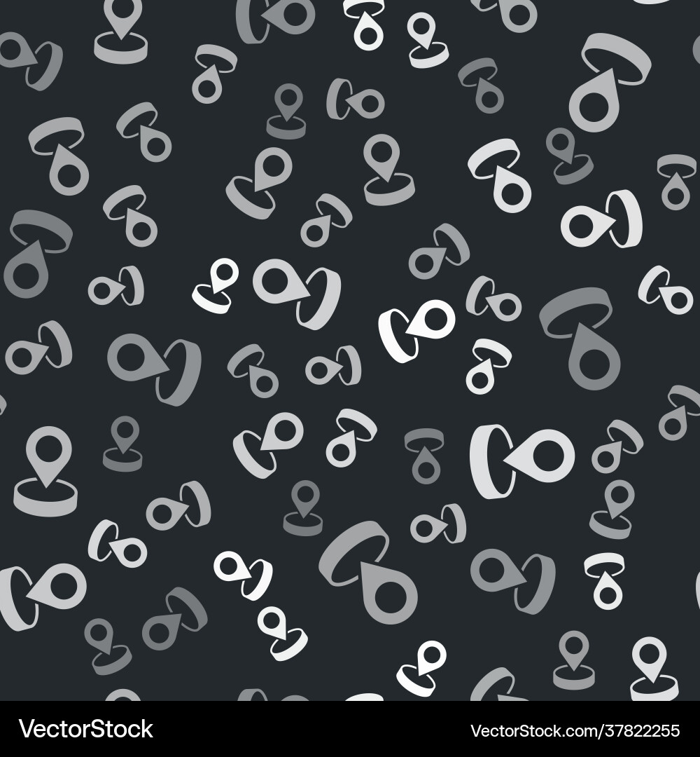 Grey map pin icon isolated seamless pattern Grey map pin icon isolated seamless pattern Vector Image