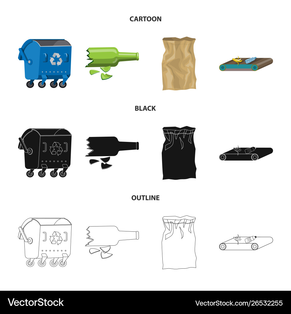 Isolated object refuse and junk symbol set Isolated object refuse and junk symbol set vector image