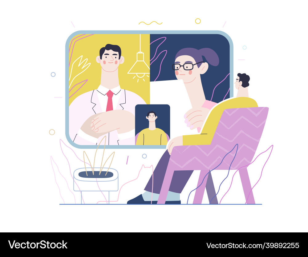 Medical video conference - insurance Medical video conference - insurance vector image