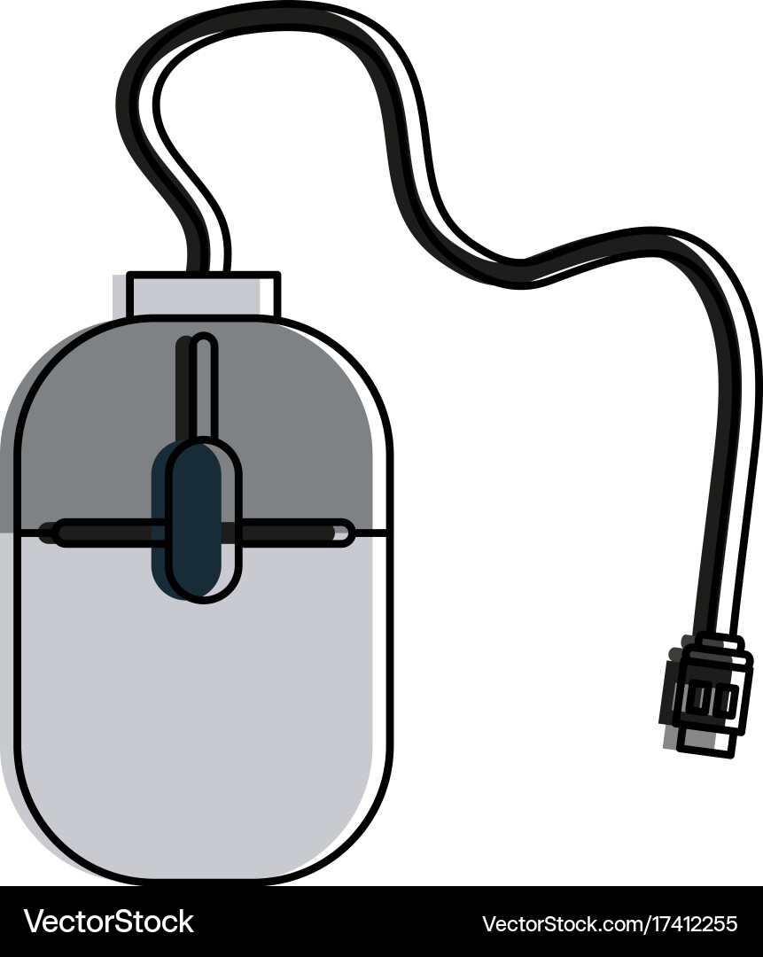 Mouse with cord computer vector image