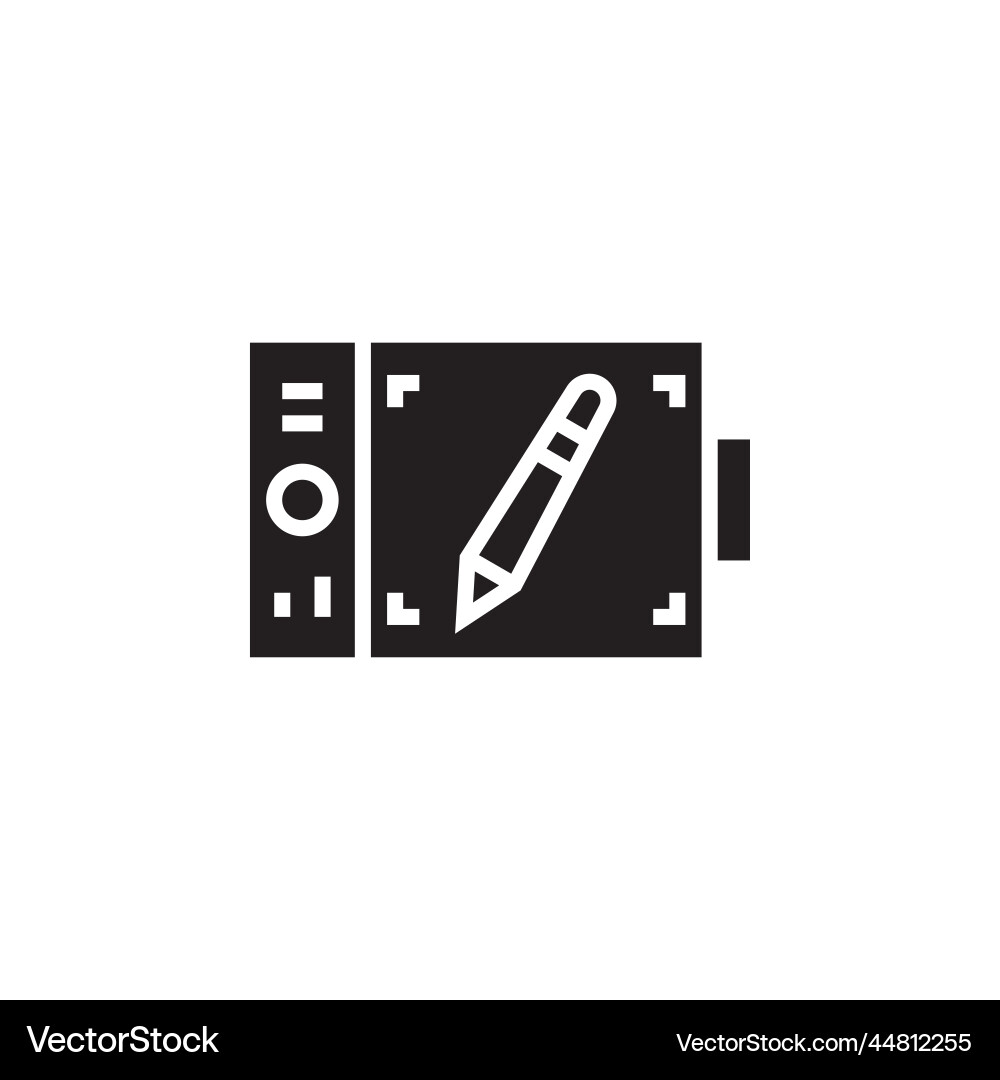 Pen tablet icon computer component solid vector image