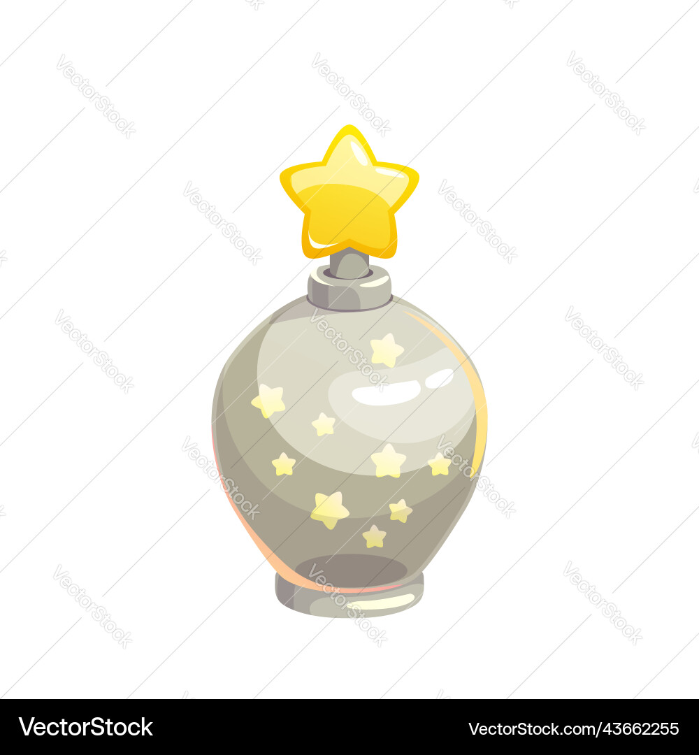Potion bottle magic elixir flask with stars icon vector image