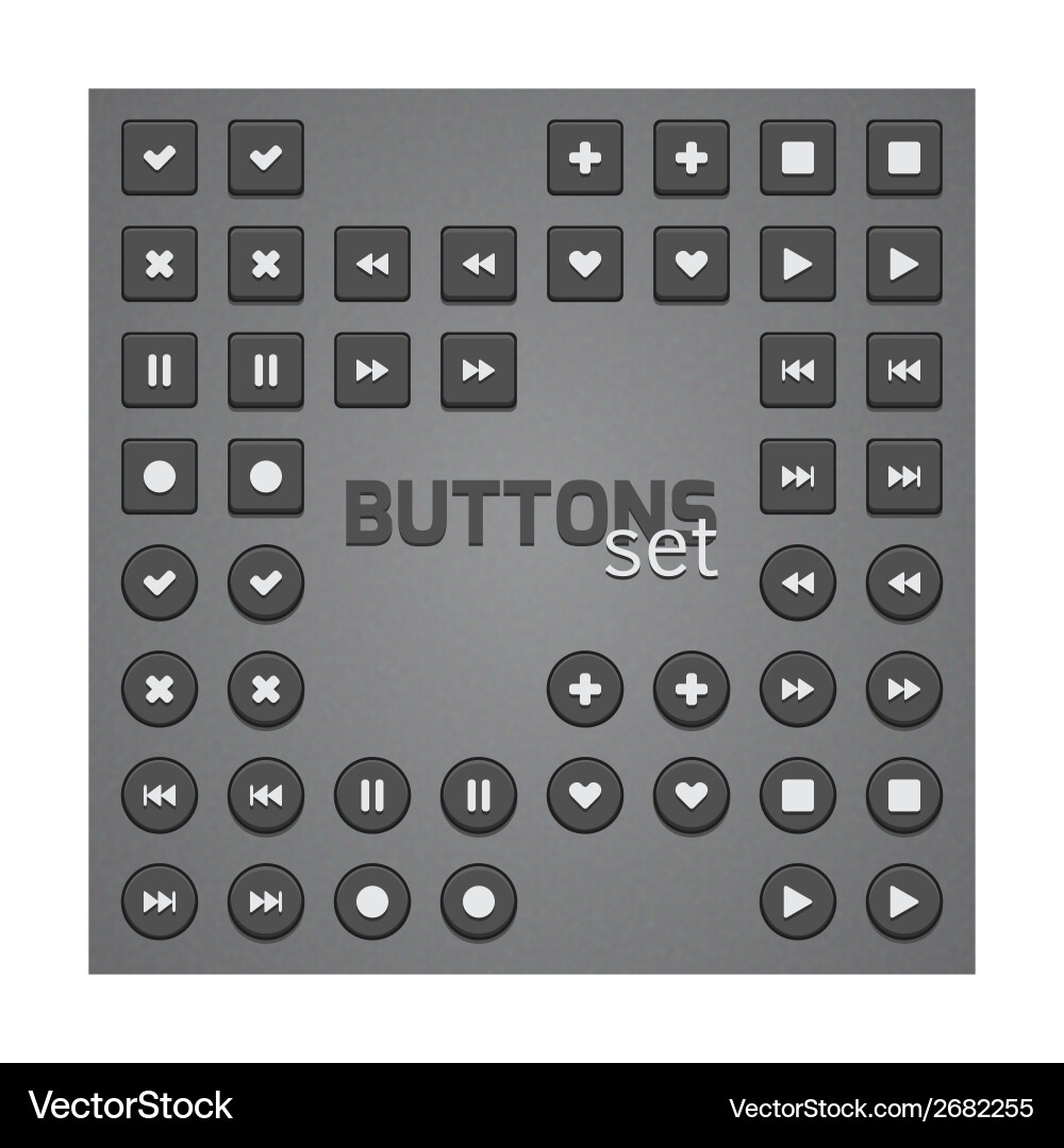 Set of simple buttons Vector Image