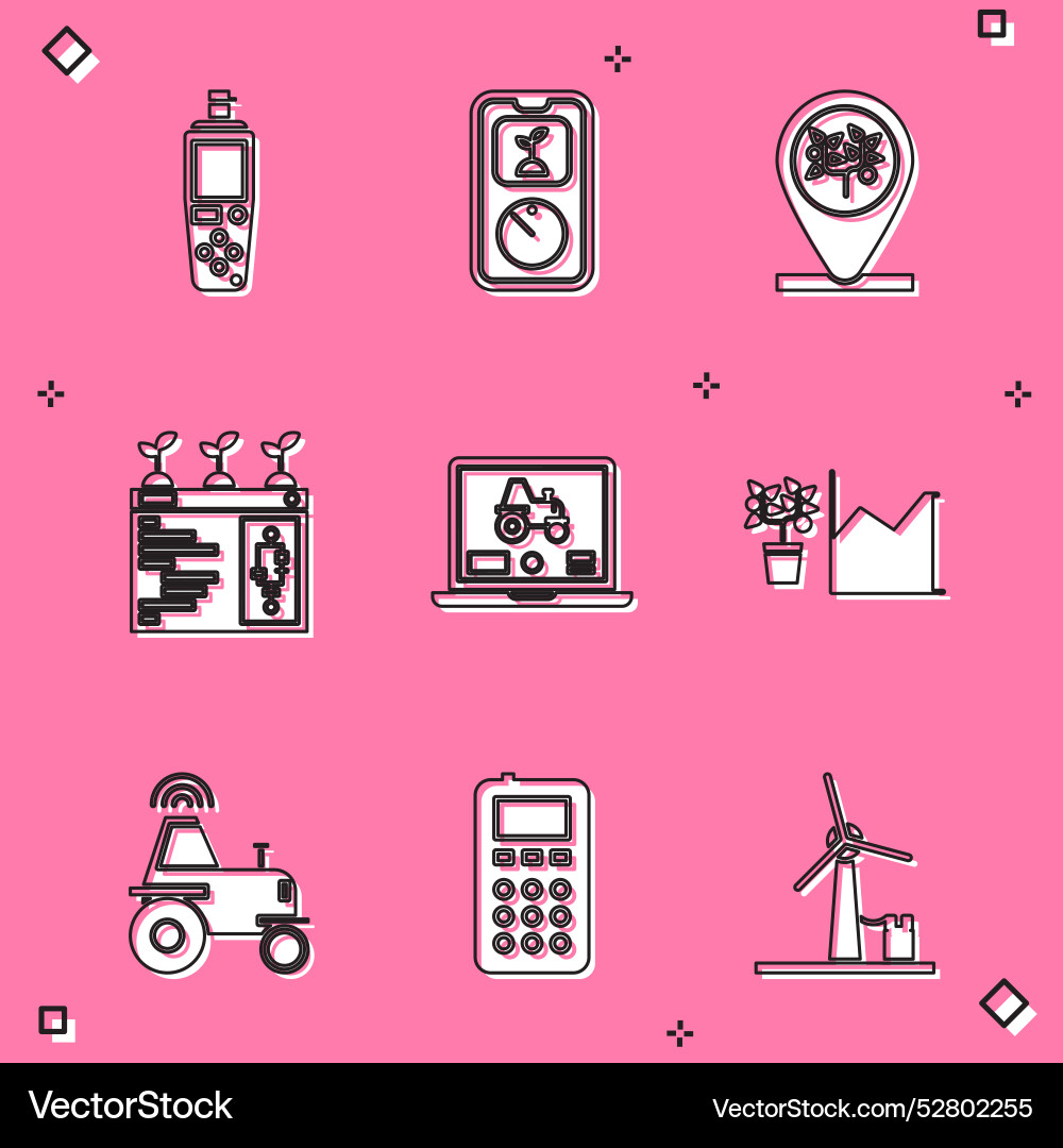 Set portable sensor smart farming technology Vector Image