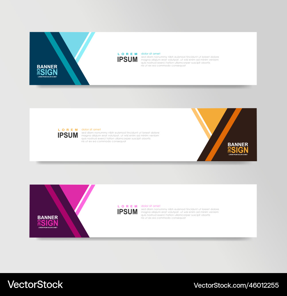 Templates of horizontal web banner website header Templates of horizontal web banner website header Vector Image