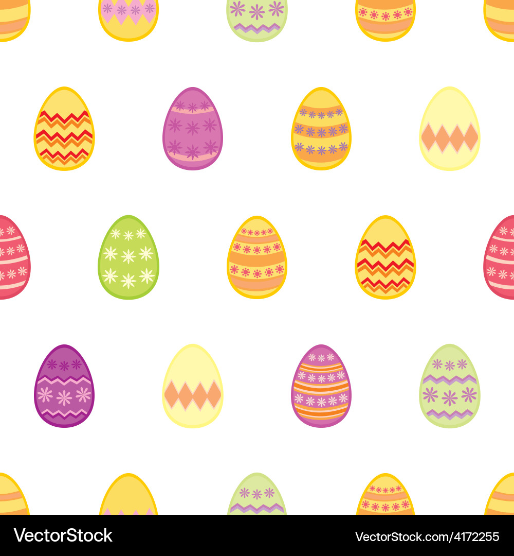 Tile pattern with easter eggs on white background Vector Image