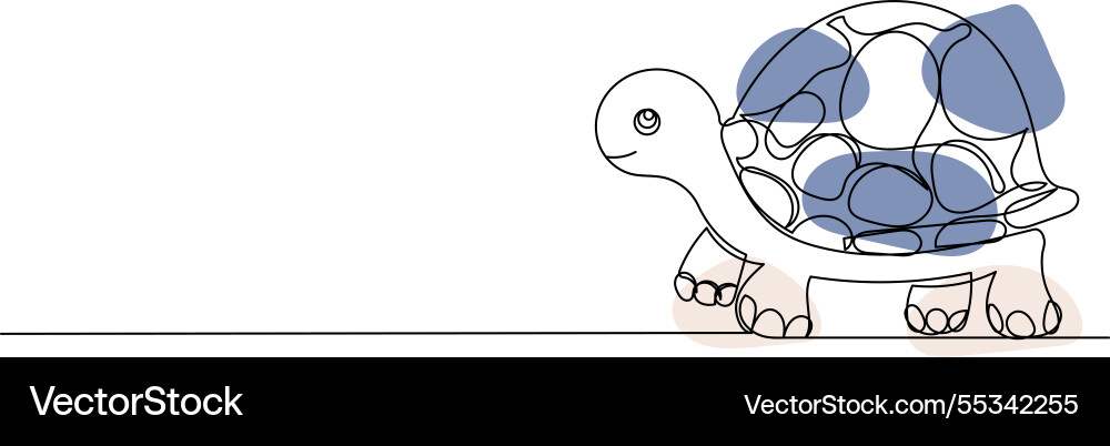 Turtle sketch one continuous line drawing Vector Image
