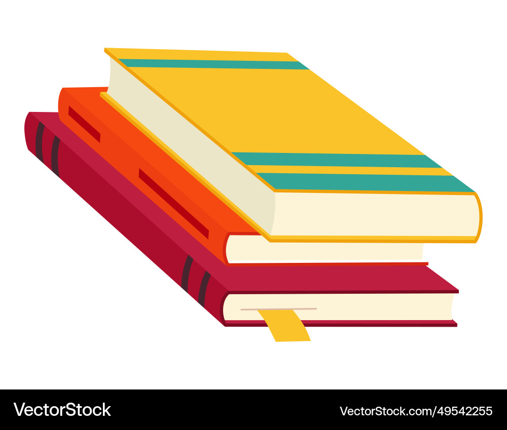Various books stack of notebooks set Vector Image