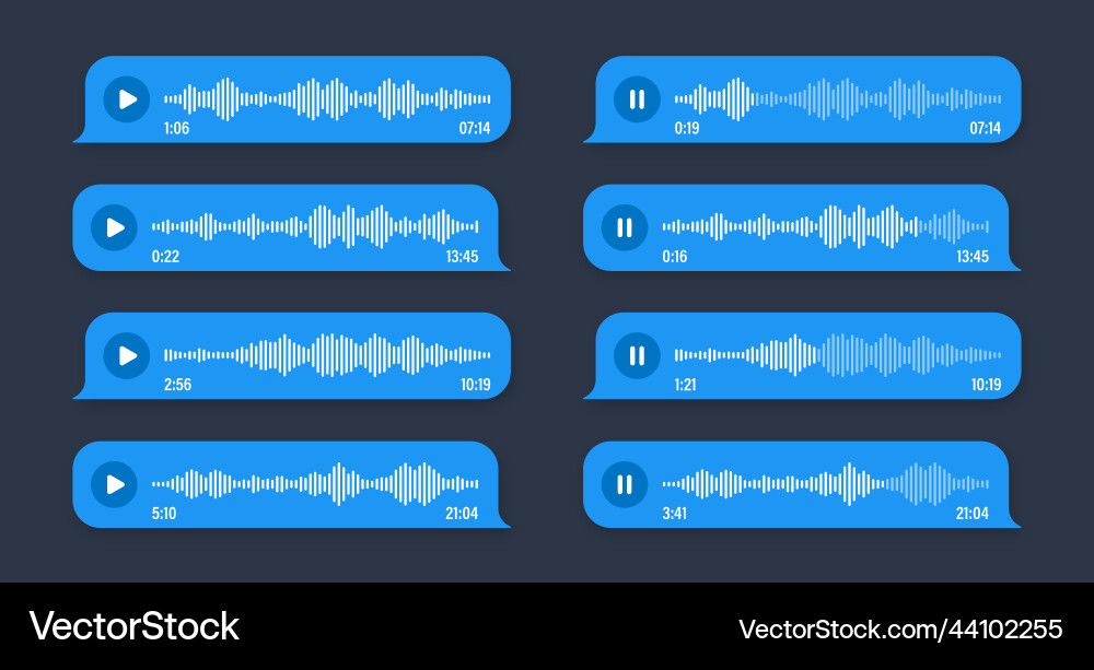 Voice audio message speech bubble sms text vector image