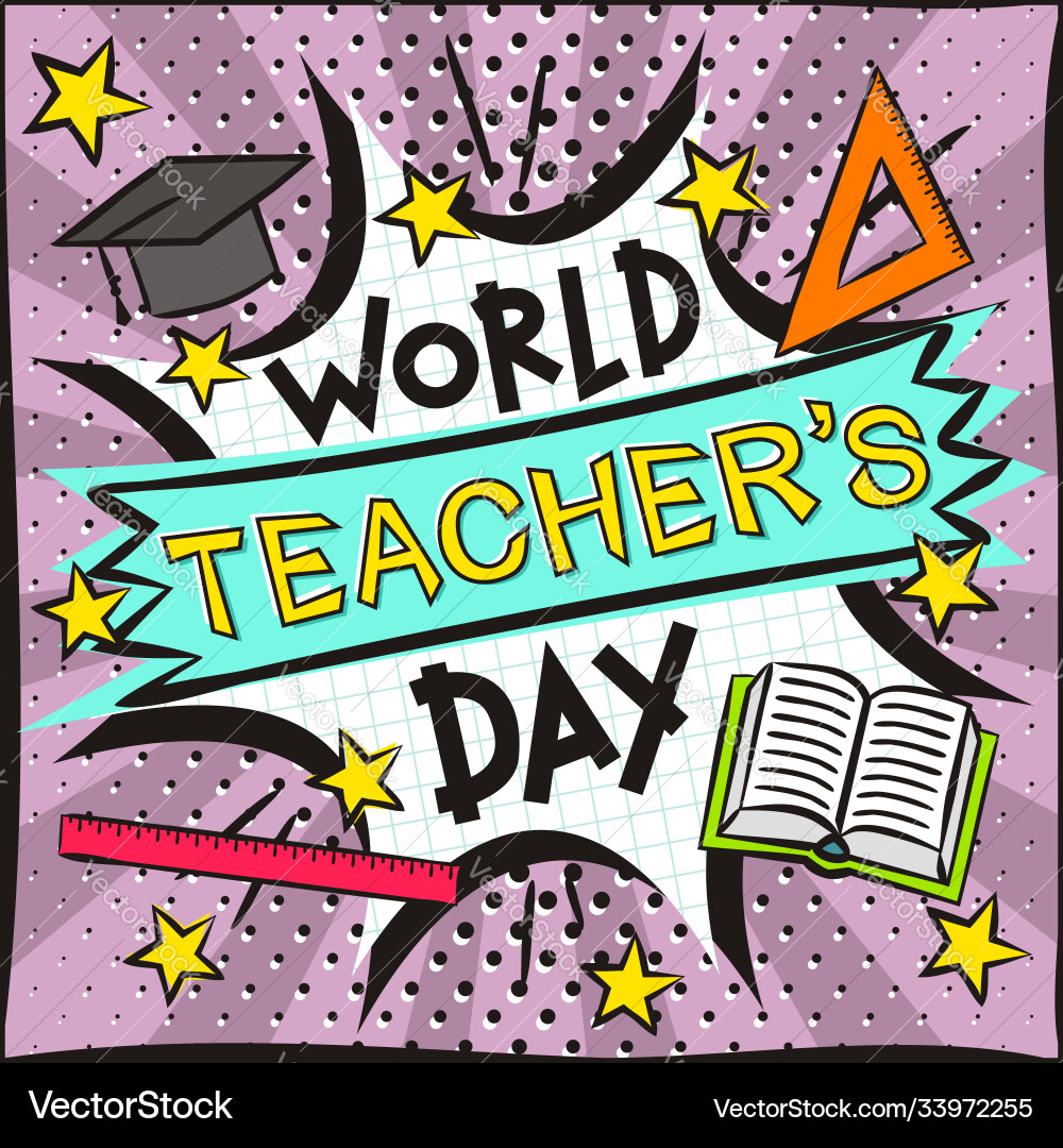World teachers day bright banner in style World teachers day bright banner in style vector image