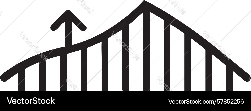 Ascending bridge path progress overcoming design Vector Image