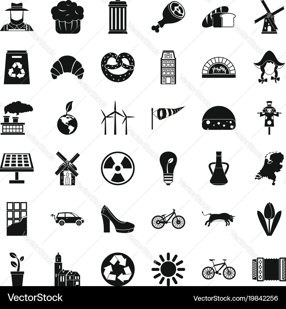 Blend icons set simple style Vector Image