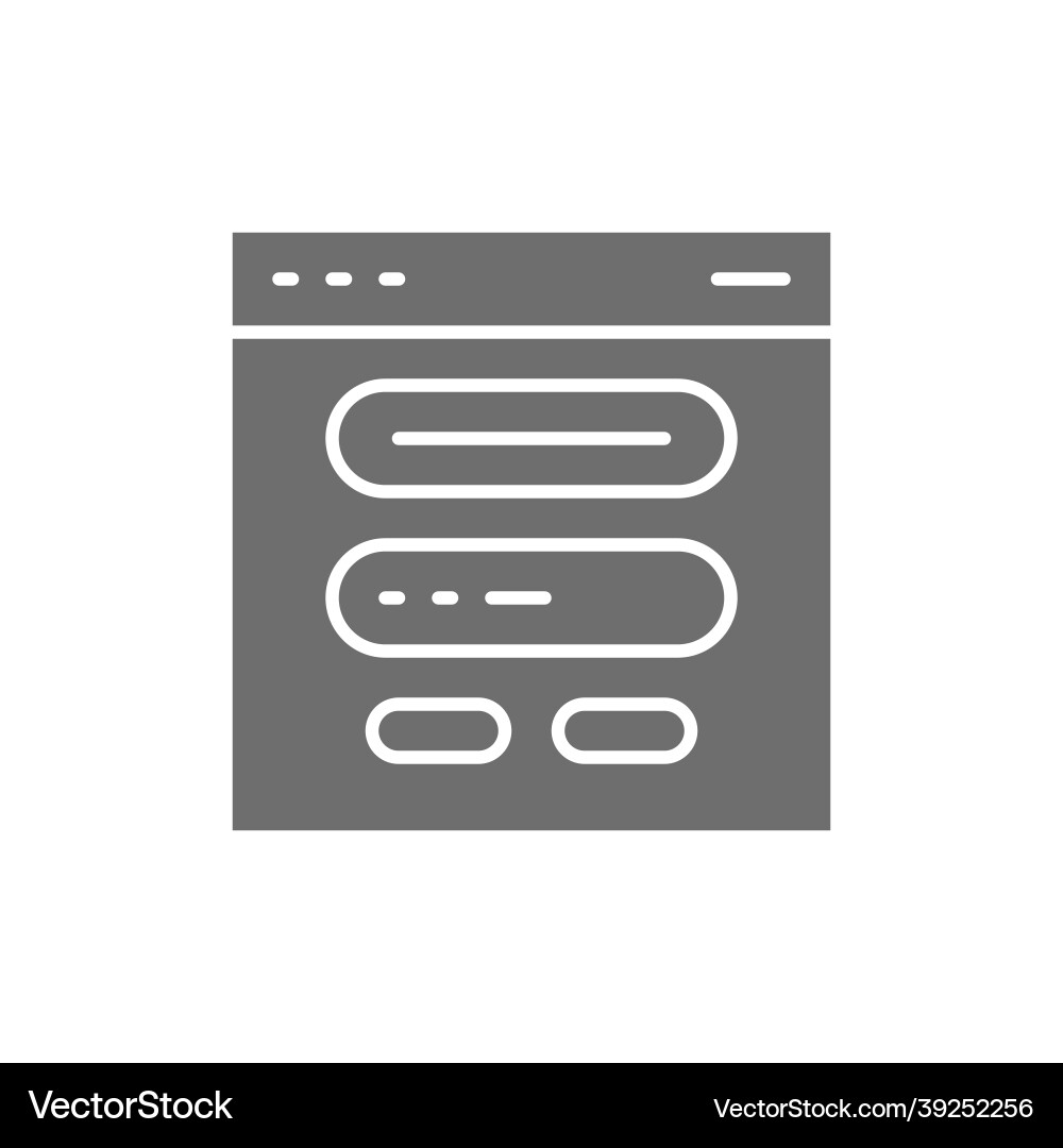 Browser window website and site grey icon Browser window website and site grey icon Vector Image