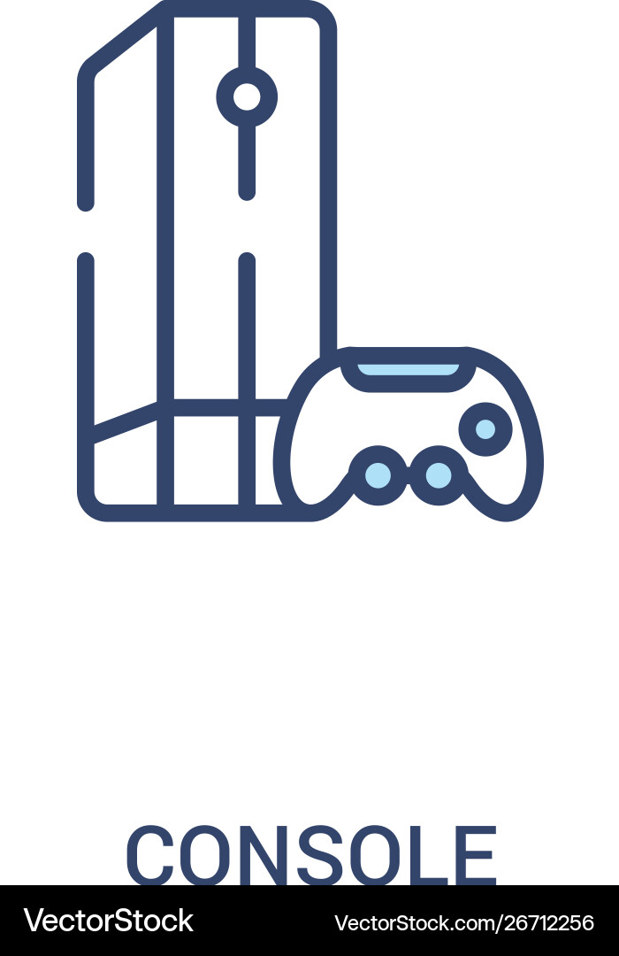 Console concept 2 colored icon simple line Console concept 2 colored icon simple line vector image