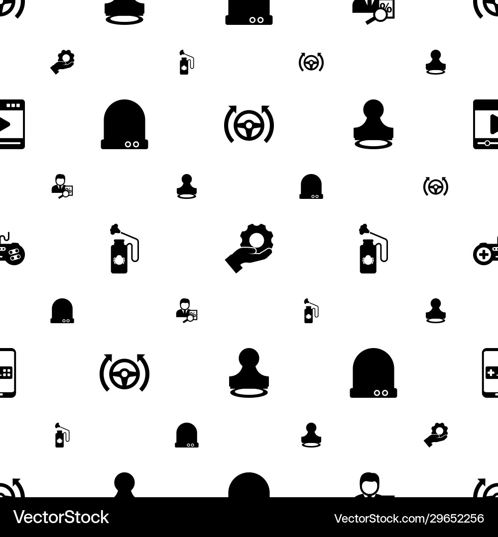 Control icons pattern seamless included editable Control icons pattern seamless included editable vector image