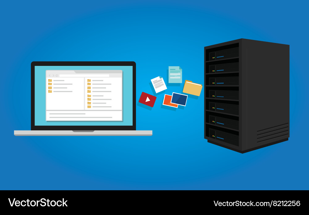 File Transfer Protocol Data Exchange vector image