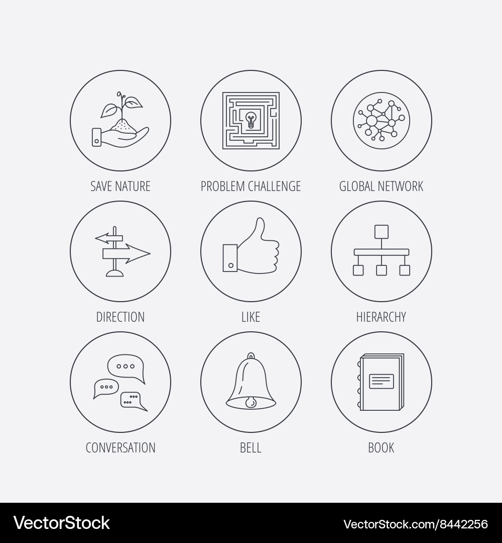 Global network like and conversation icons Vector Image