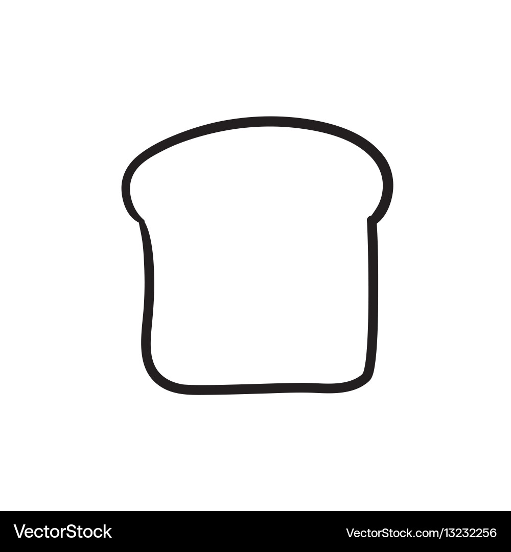 Isolated Bread Slice Sketch vector image