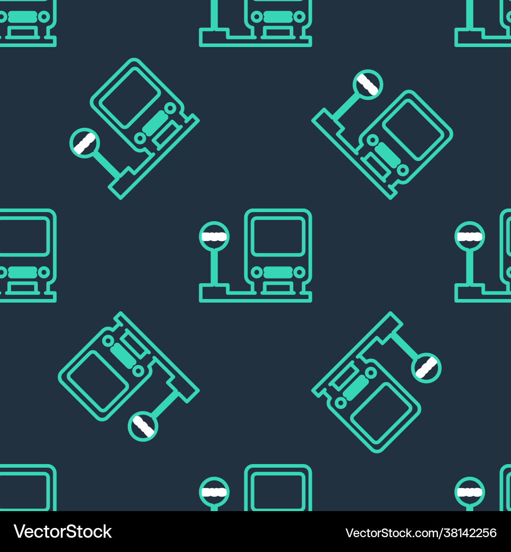 Line bus stop icon isolated seamless pattern Line bus stop icon isolated seamless pattern Vector Image