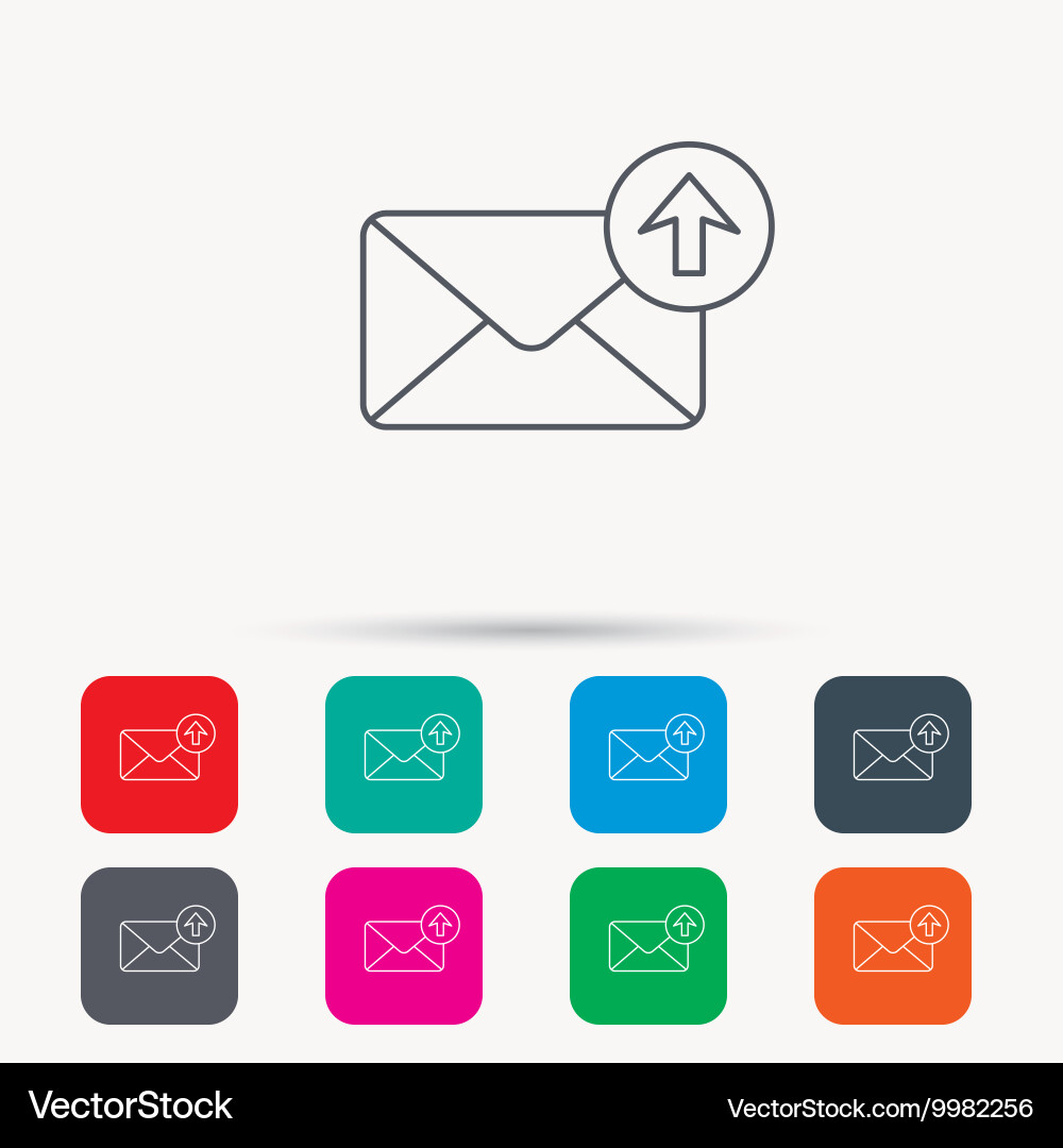 Mail outbox icon email message sign Vector Image