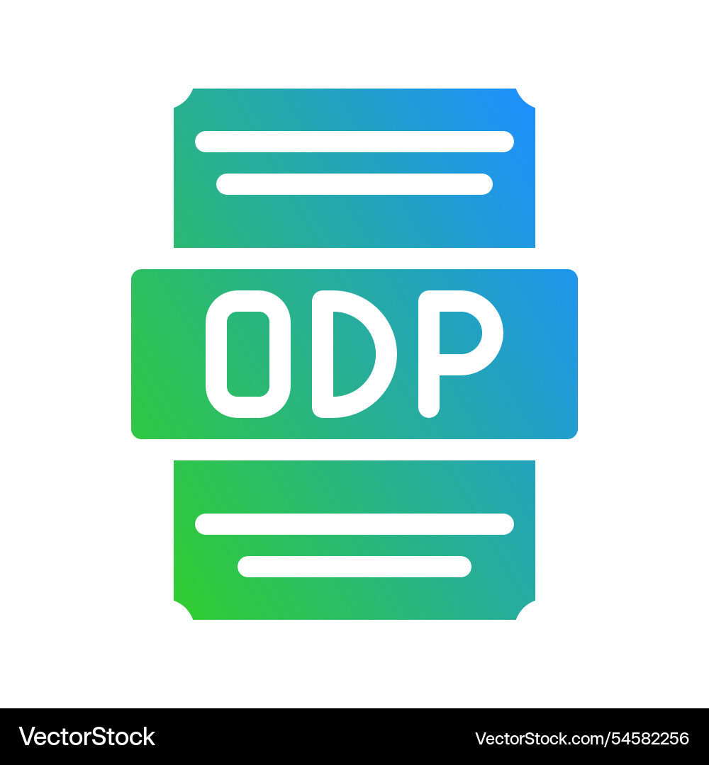 Odp spreadsheet file icon with elegant color Odp spreadsheet file icon with elegant color vector image