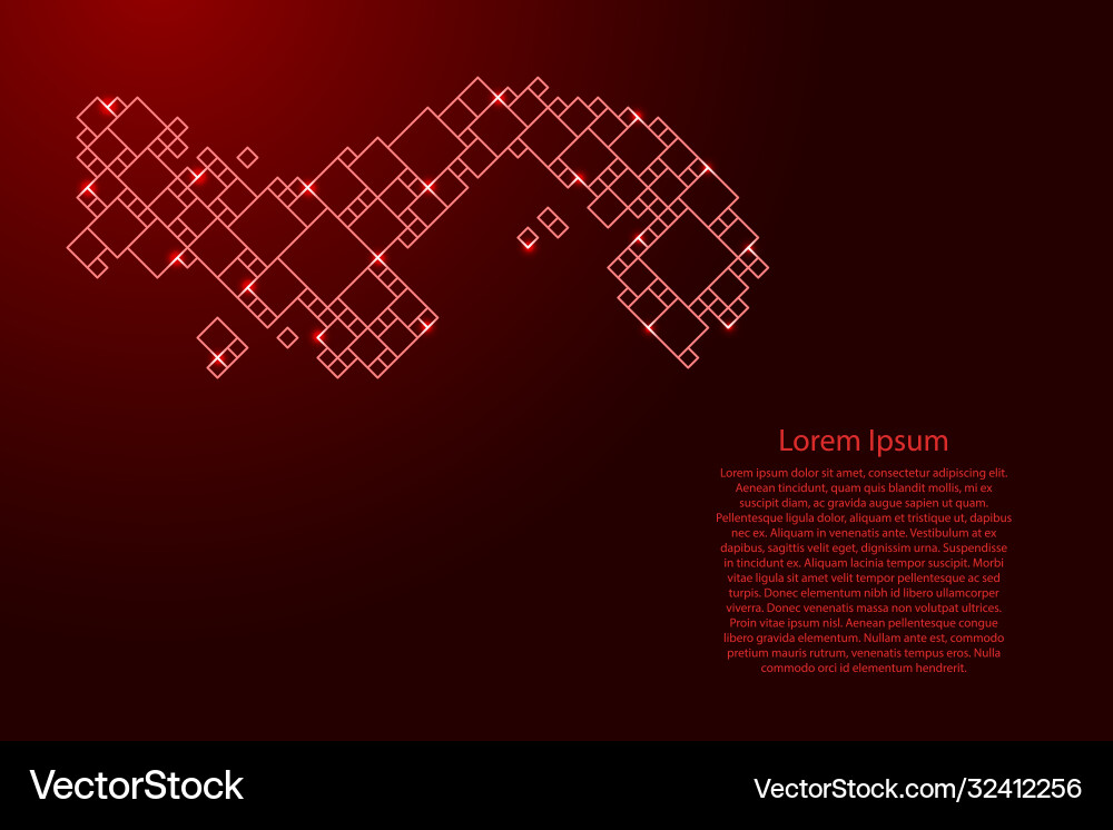 Panama map from red pattern a grid Panama map from red pattern a grid vector image