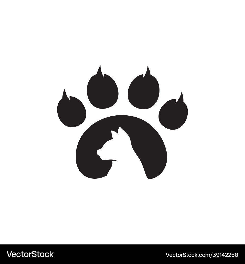 Paw logo design Vector Image
