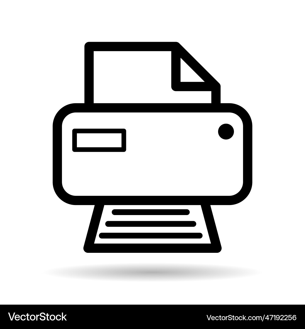 Printer document web shadow icon printout machine Printer document web shadow icon printout machine vector image