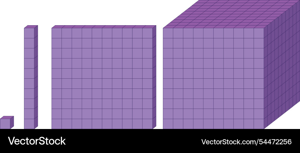 Purple blocks mathematical concepts and dimensions Purple blocks mathematical concepts and dimensions vector image