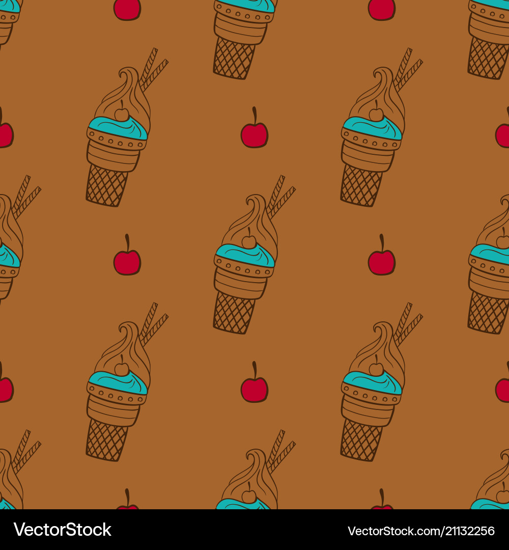 Seamless pattern with ice cream Vector Image