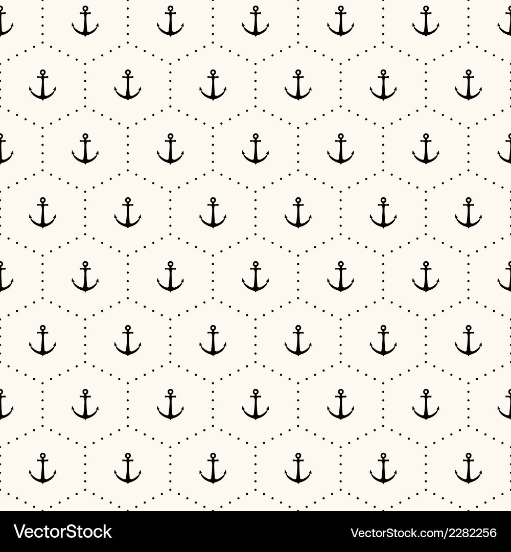 Seamless retro pattern with anchors vector image