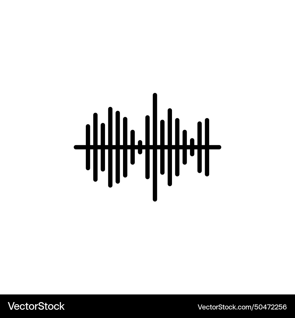 Sound wave from equalizer flat icon Royalty Free Vector