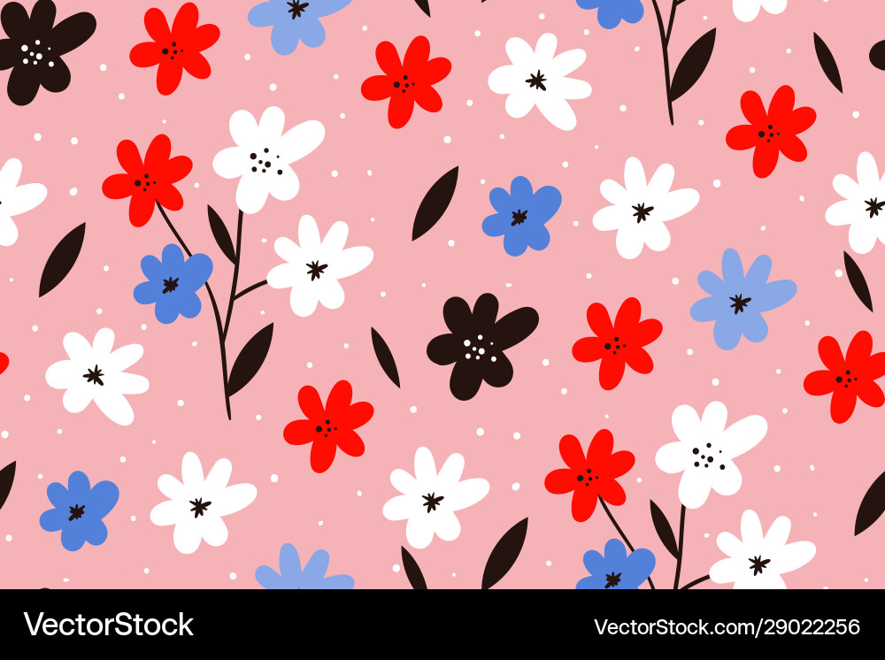 Spring flower background modern seamless pattern Vector Image