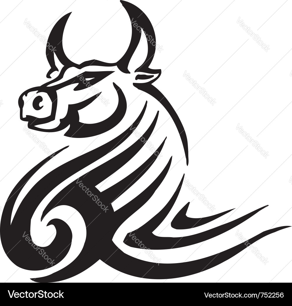 Tribal Bull Strength Vector Image