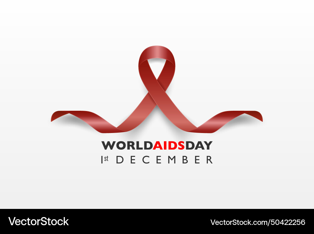 World aids day banner awareness red silk vector image