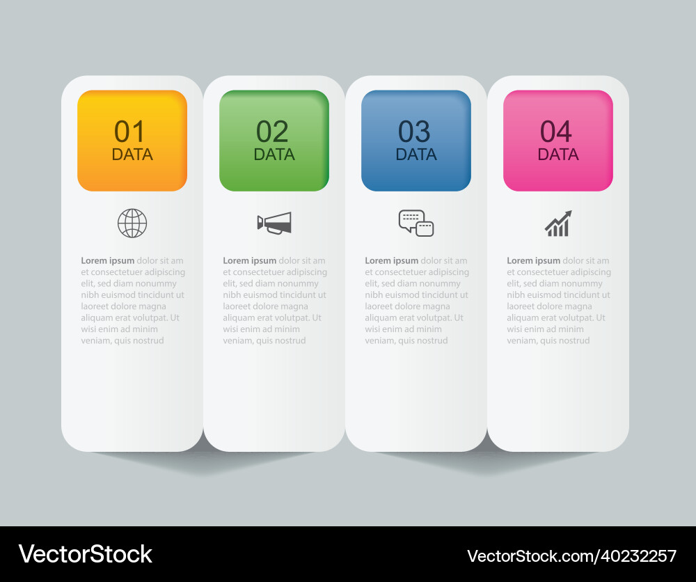 4 data infographics tab paper index template 4 data infographics tab paper index template vector image