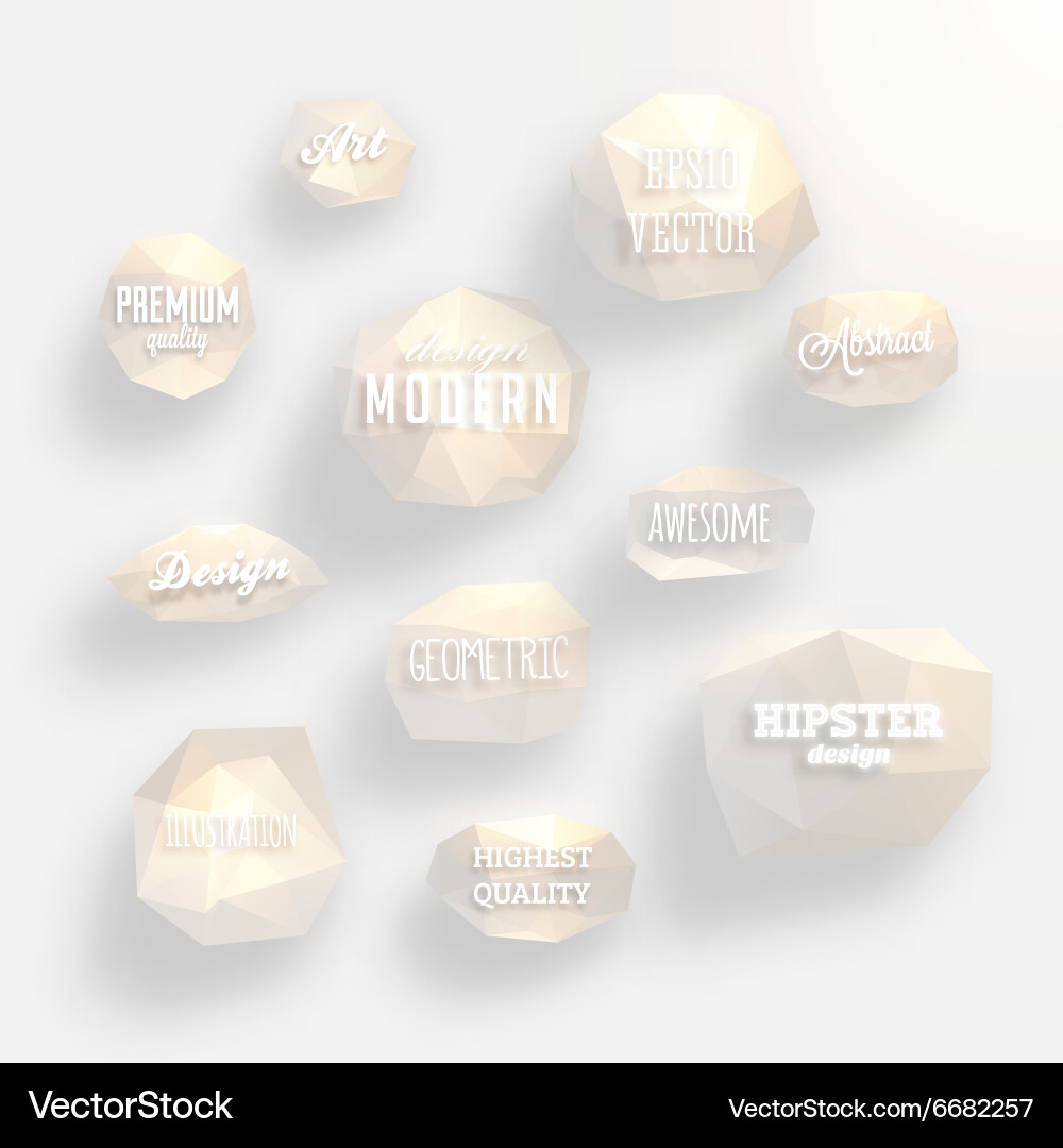Abstract triangular design set Vector Image