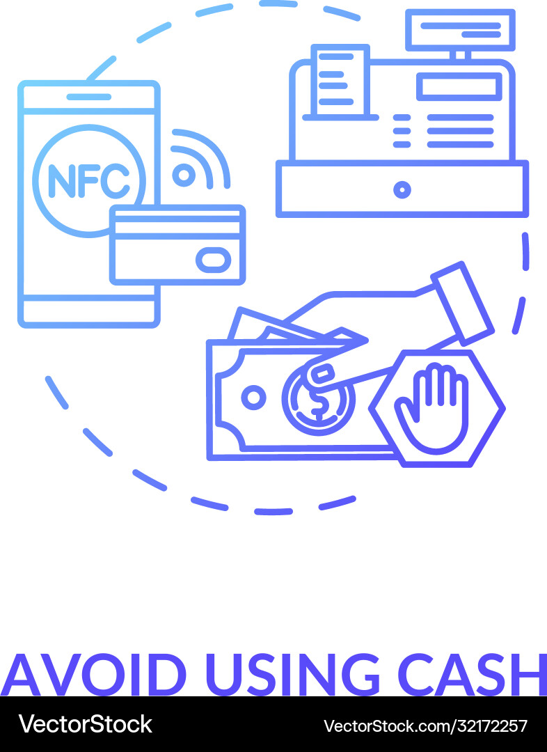 Avoid using cash concept icon Avoid using cash concept icon vector image