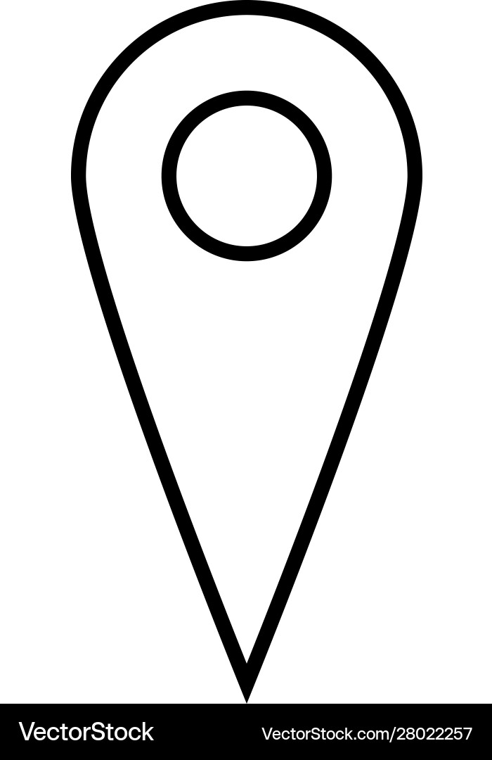 Black outline map pointer simple flat icon Black outline map pointer simple flat icon Vector Image