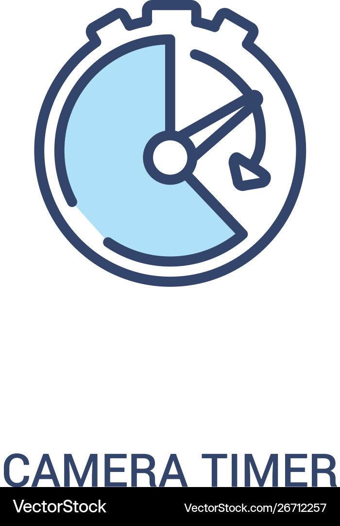 Camera timer concept 2 colored icon simple line Vector Image